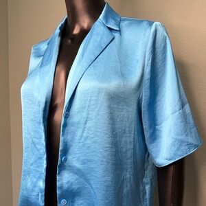 Blue Satin shirt Wilfred
